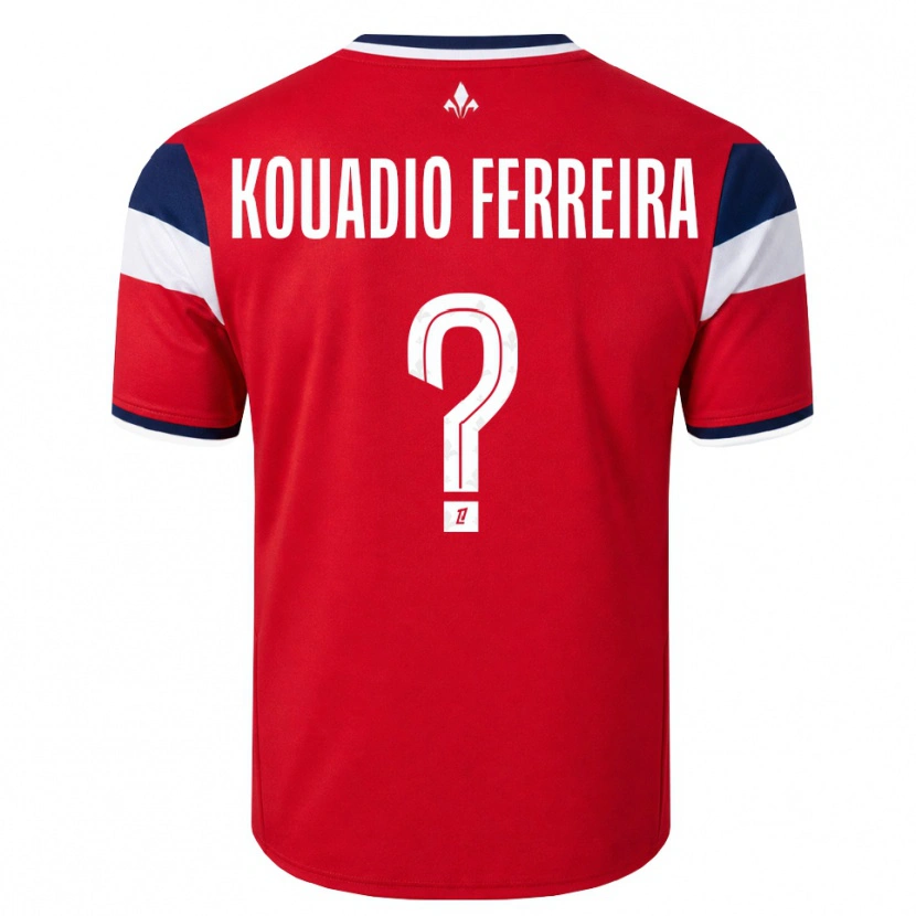 Danxen Hombre Camiseta Wilfrid Kouadio Ferreira #0 Rojo Blanco Azul Real 1ª Equipación 2026/27 La Camisa