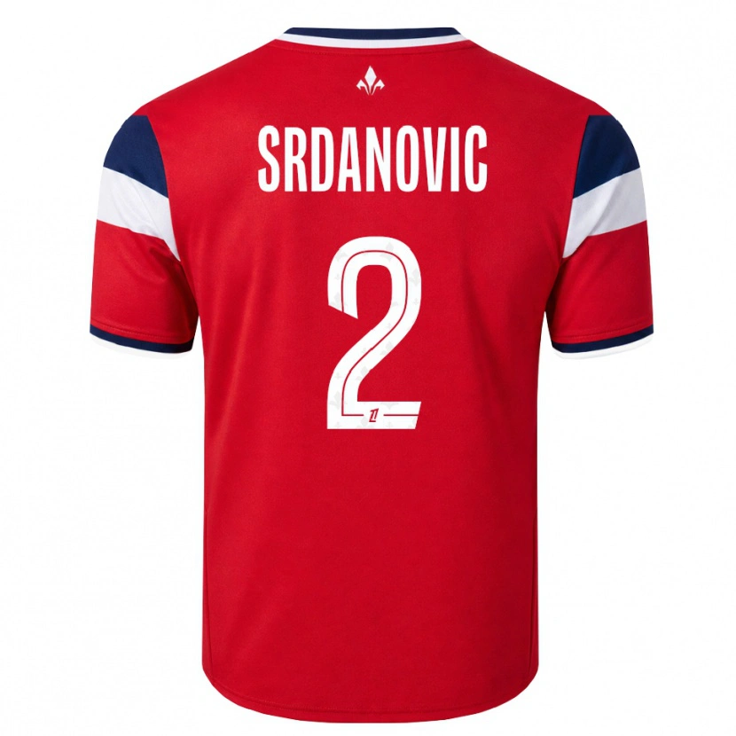 Danxen Hombre Camiseta Loun Srdanovic #2 Rojo Blanco Azul Real 1ª Equipación 2026/27 La Camisa