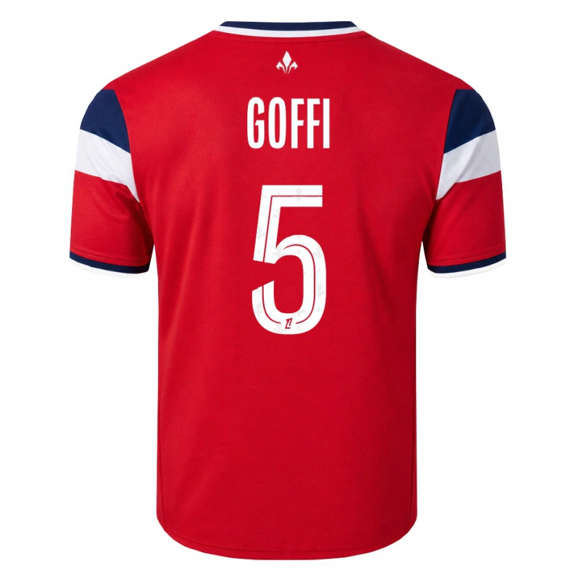 Danxen Hombre Camiseta Maxima Goffi #5 Rojo Blanco Azul Real 1ª Equipación 2026/27 La Camisa