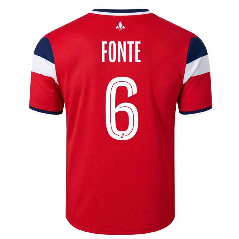 Danxen Hombre Camiseta Jose Fonte #6 Rojo Blanco Azul Real 1ª Equipación 2026/27 La Camisa