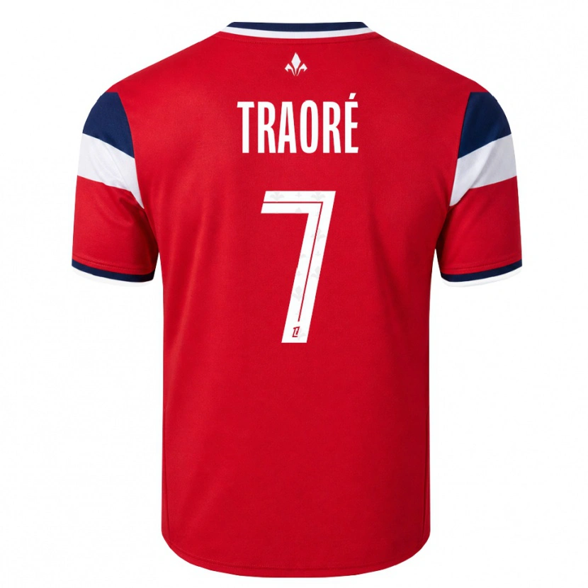 Danxen Hombre Camiseta Yéli Traoré #7 Rojo Blanco Azul Real 1ª Equipación 2026/27 La Camisa