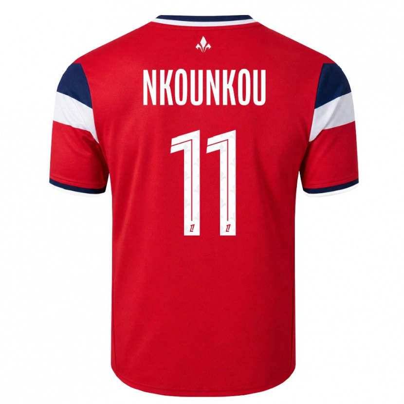 Danxen Hombre Camiseta Evrack Nkounkou #11 Rojo Blanco Azul Real 1ª Equipación 2026/27 La Camisa