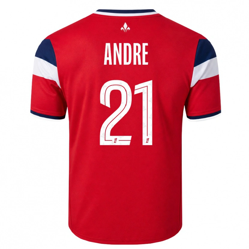Danxen Hombre Camiseta Benjamin André #21 Rojo Blanco Azul Real 1ª Equipación 2026/27 La Camisa