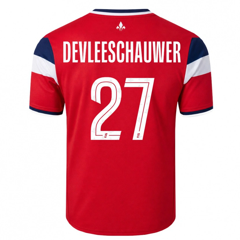 Danxen Hombre Camiseta Gwenaëlle Devleeschauwer #27 Rojo Blanco Azul Real 1ª Equipación 2026/27 La Camisa