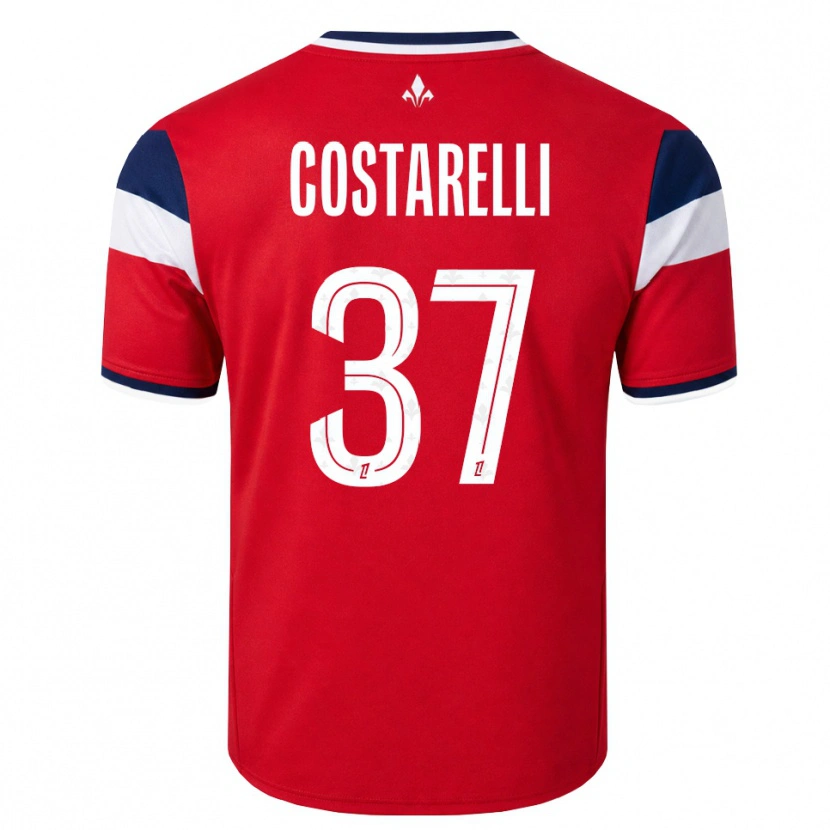 Danxen Hombre Camiseta Morgan Costarelli #37 Rojo Blanco Azul Real 1ª Equipación 2026/27 La Camisa