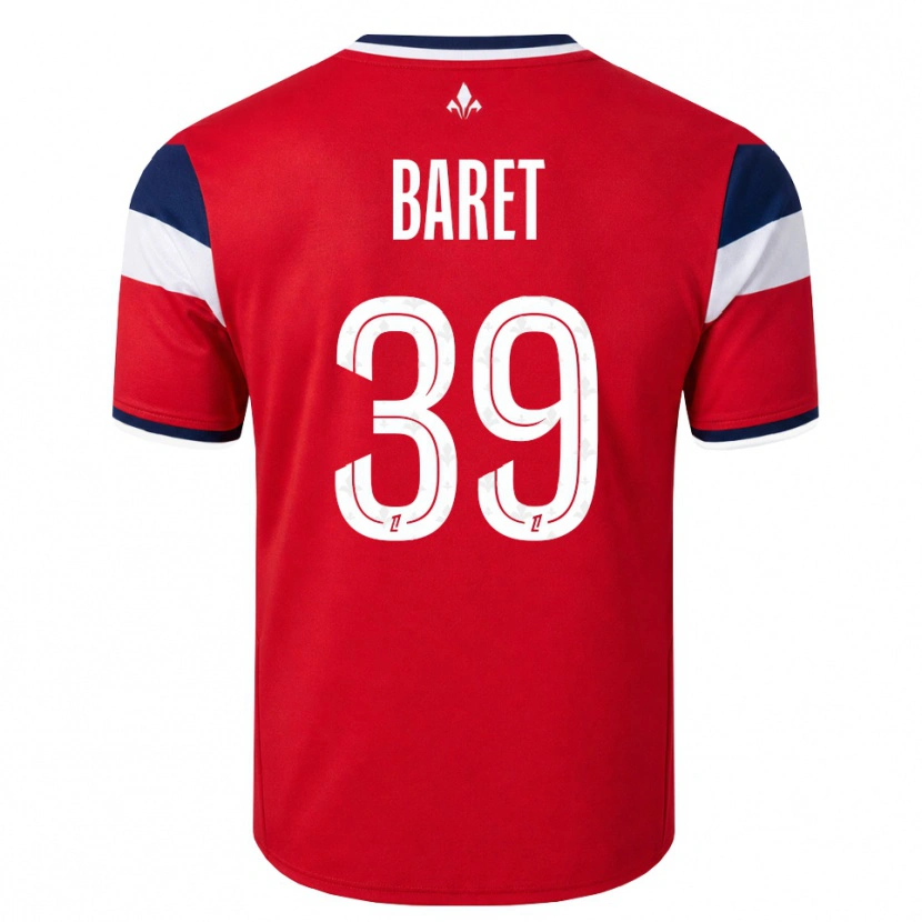 Danxen Hombre Camiseta Lilian Baret #39 Rojo Blanco Azul Real 1ª Equipación 2026/27 La Camisa