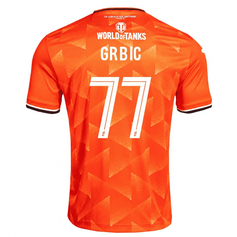 Danxen Hombre Camiseta Adrian Grbic #77 Naranja Blanco Negro 1ª Equipación 2026/27 La Camisa