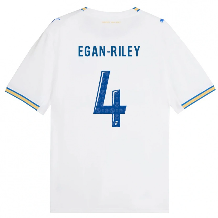Danxen Hombre Camiseta Cj Egan-Riley #4 Azul Lanzador Blanco 1ª Equipación 2026/27 La Camisa