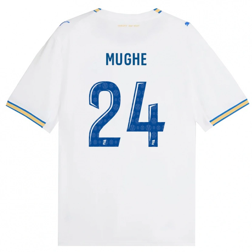 Danxen Hombre Camiseta François Mughe #24 Azul Lanzador Blanco 1ª Equipación 2026/27 La Camisa