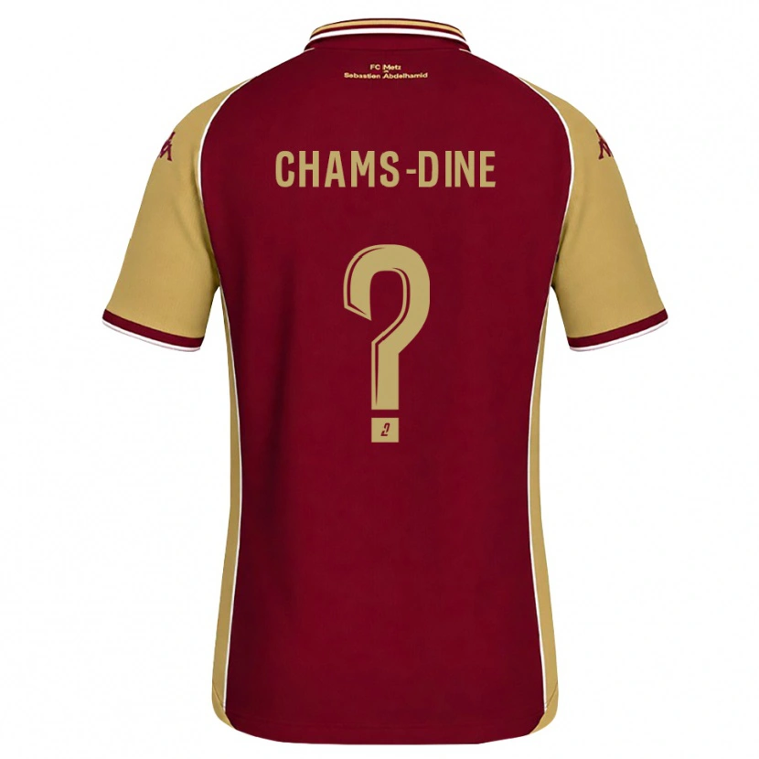 Danxen Hombre Camiseta Adam Chams-Dine #0 Dorado Rojo Oscuro 1ª Equipación 2026/27 La Camisa