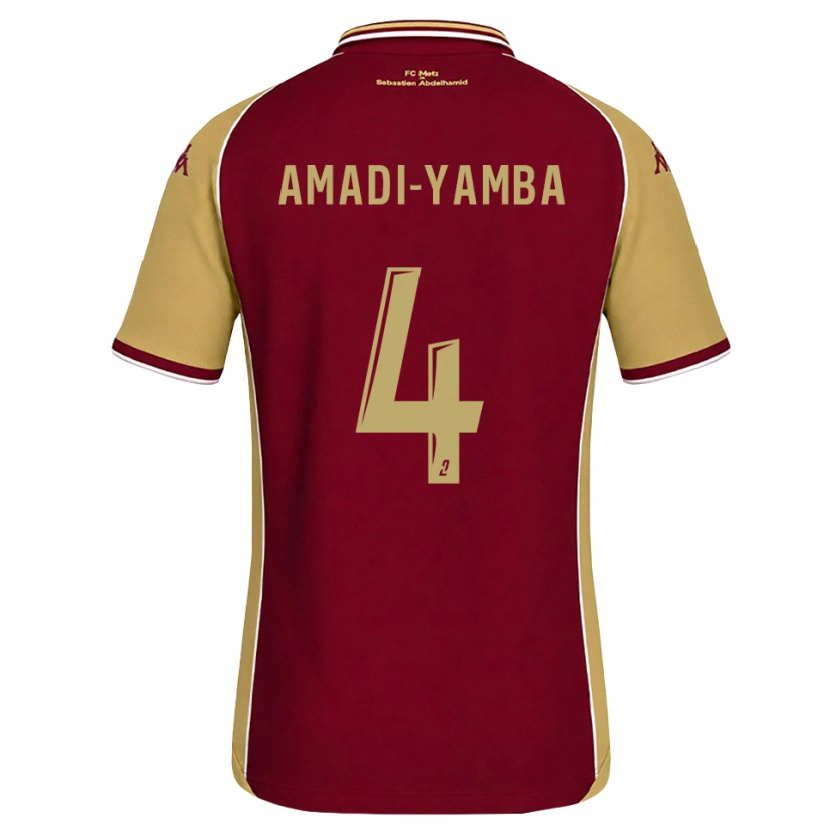 Danxen Hombre Camiseta Nelson Amadi-Yamba #4 Dorado Rojo Oscuro 1ª Equipación 2026/27 La Camisa