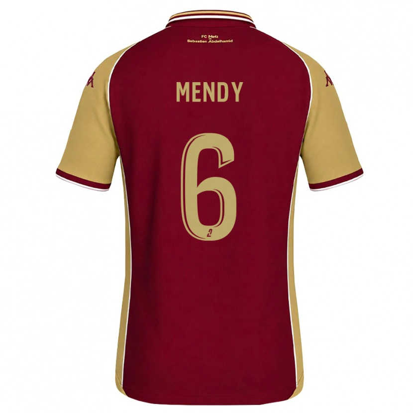Danxen Hombre Camiseta Nampalys Mendy #6 Dorado Rojo Oscuro 1ª Equipación 2026/27 La Camisa