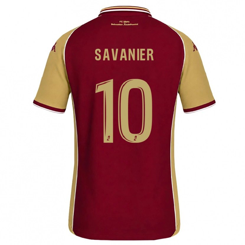 Danxen Hombre Camiseta Téji Savanier #10 Dorado Rojo Oscuro 1ª Equipación 2026/27 La Camisa