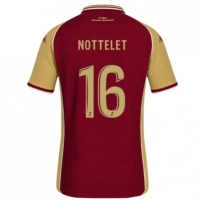 Danxen Hombre Camiseta Gillian Nottelet #16 Dorado Rojo Oscuro 1ª Equipación 2026/27 La Camisa
