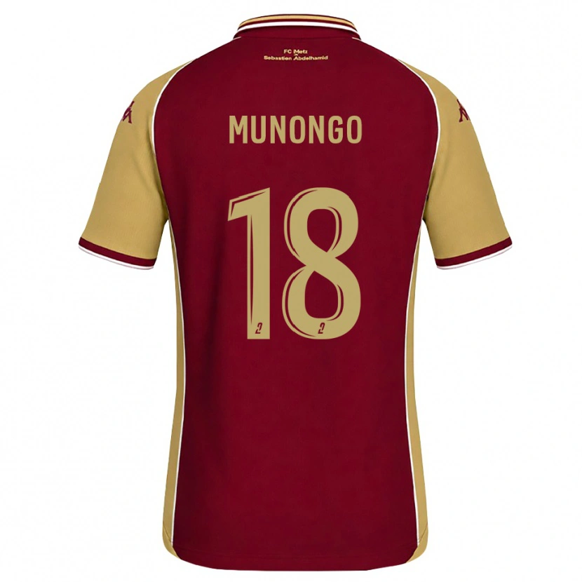 Danxen Hombre Camiseta Believe Munongo #18 Dorado Rojo Oscuro 1ª Equipación 2026/27 La Camisa