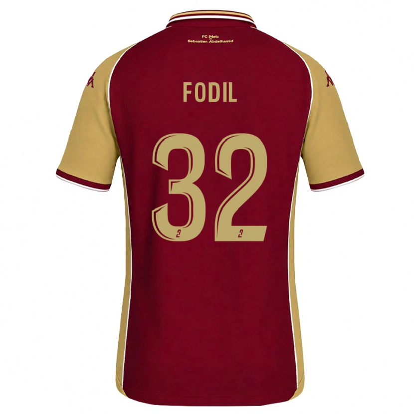 Danxen Hombre Camiseta Maria Fodil #32 Dorado Rojo Oscuro 1ª Equipación 2026/27 La Camisa