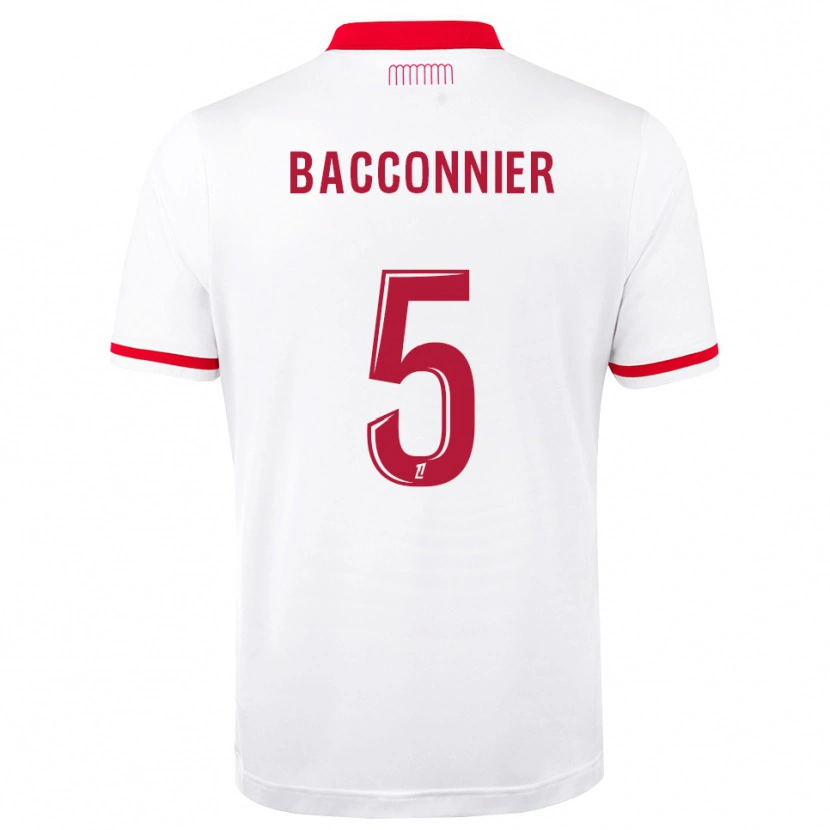 Danxen Hombre Camiseta Kévin Bacconnier #5 Rojo Blanco 1ª Equipación 2026/27 La Camisa