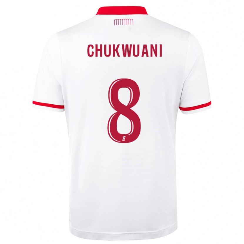 Danxen Hombre Camiseta Ekene Chukwuani #8 Rojo Blanco 1ª Equipación 2026/27 La Camisa