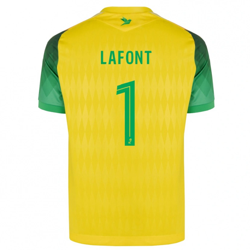 Danxen Hombre Camiseta Alban Lafont #1 Amarillo Verde Rojo 1ª Equipación 2026/27 La Camisa