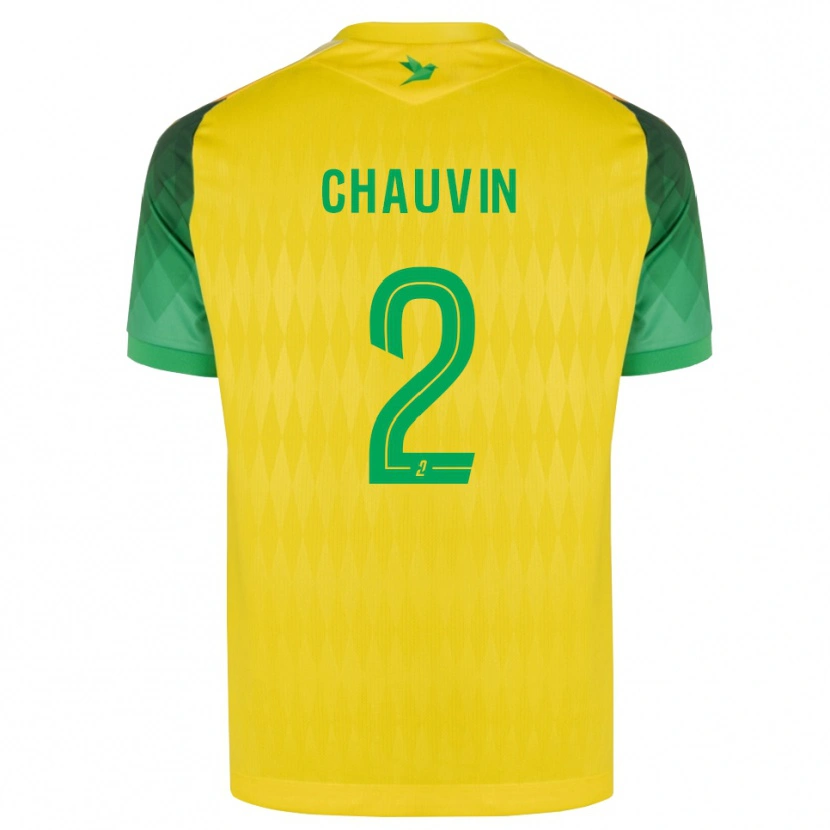 Danxen Hombre Camiseta Yoann Chauvin #2 Amarillo Verde Rojo 1ª Equipación 2026/27 La Camisa