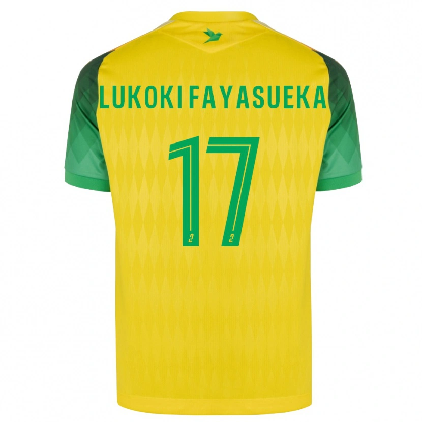 Danxen Hombre Camiseta Kévin Lukoki Fayasueka #17 Amarillo Verde Rojo 1ª Equipación 2026/27 La Camisa