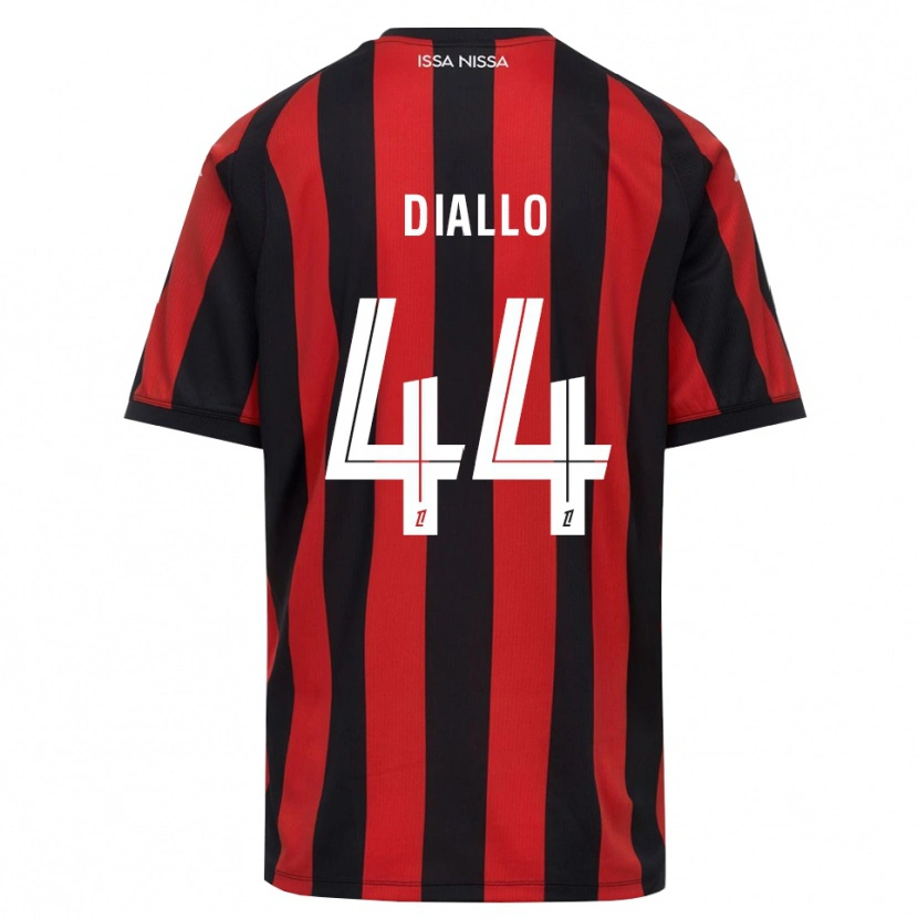 Danxen Hombre Camiseta Zoumana Diallo #44 Rojo Negro Blanco 1ª Equipación 2026/27 La Camisa