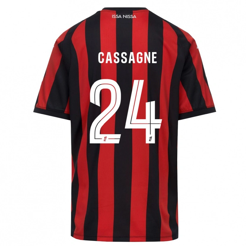 Danxen Hombre Camiseta Léa Cassagne #24 Rojo Negro Blanco 1ª Equipación 2026/27 La Camisa