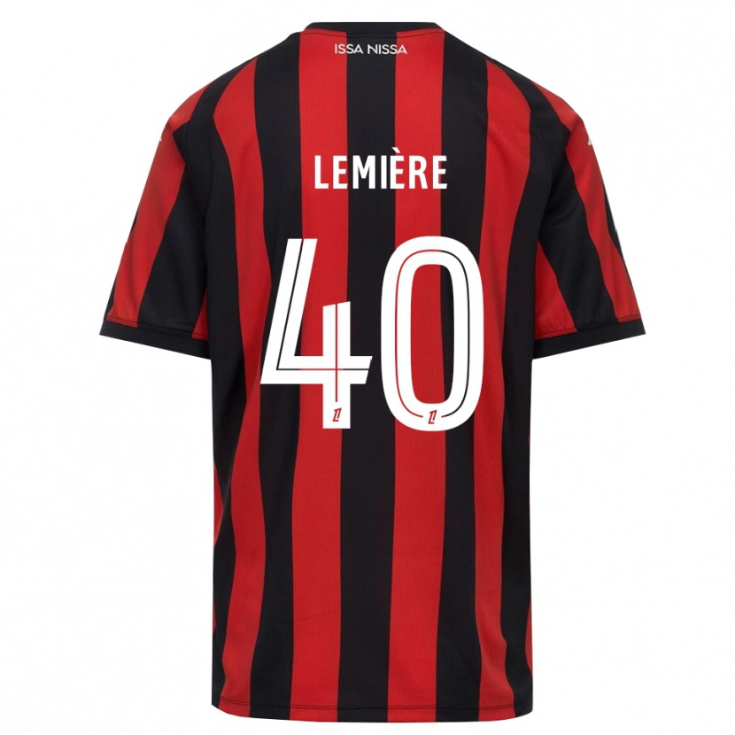 Danxen Hombre Camiseta Pauline Lemière #40 Rojo Negro Blanco 1ª Equipación 2026/27 La Camisa