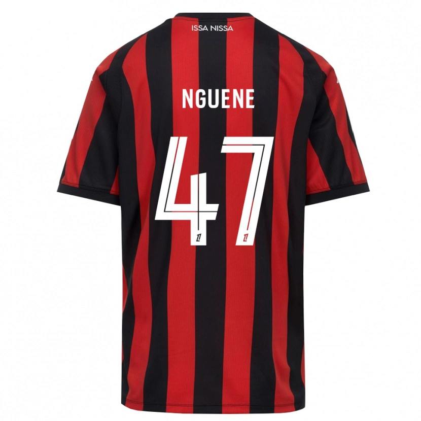Danxen Hombre Camiseta Bernard Nguene #47 Rojo Negro Blanco 1ª Equipación 2026/27 La Camisa