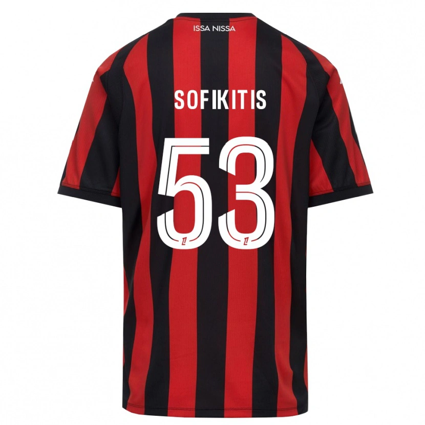 Danxen Hombre Camiseta Yanis Sofikitis #53 Rojo Negro Blanco 1ª Equipación 2026/27 La Camisa