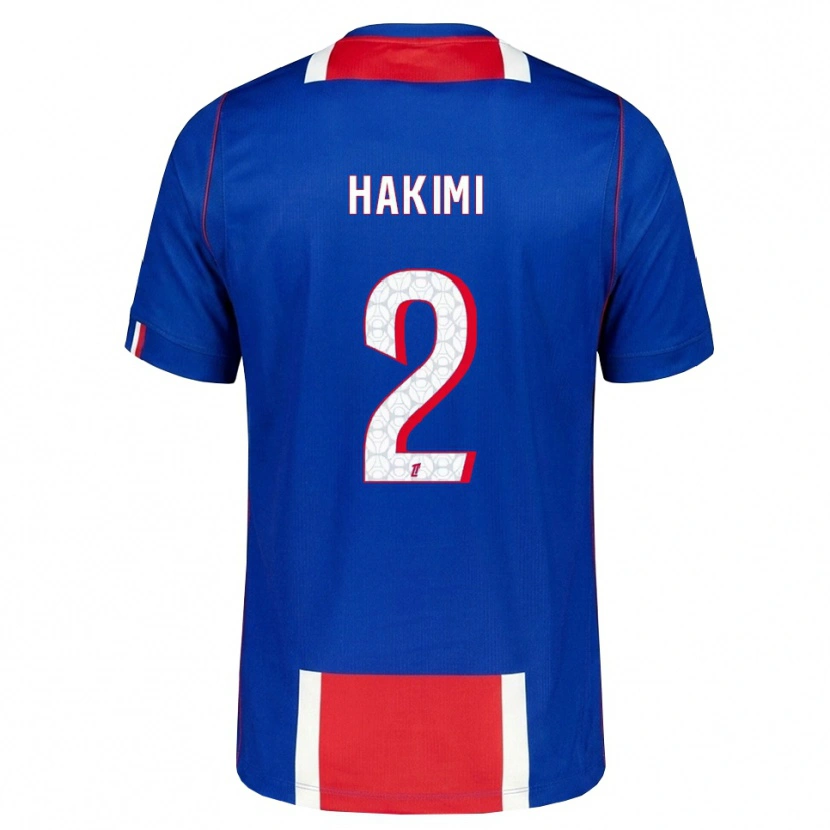 Danxen Hombre Camiseta Achraf Hakimi #2 Rojo Blanco Azul 1ª Equipación 2026/27 La Camisa