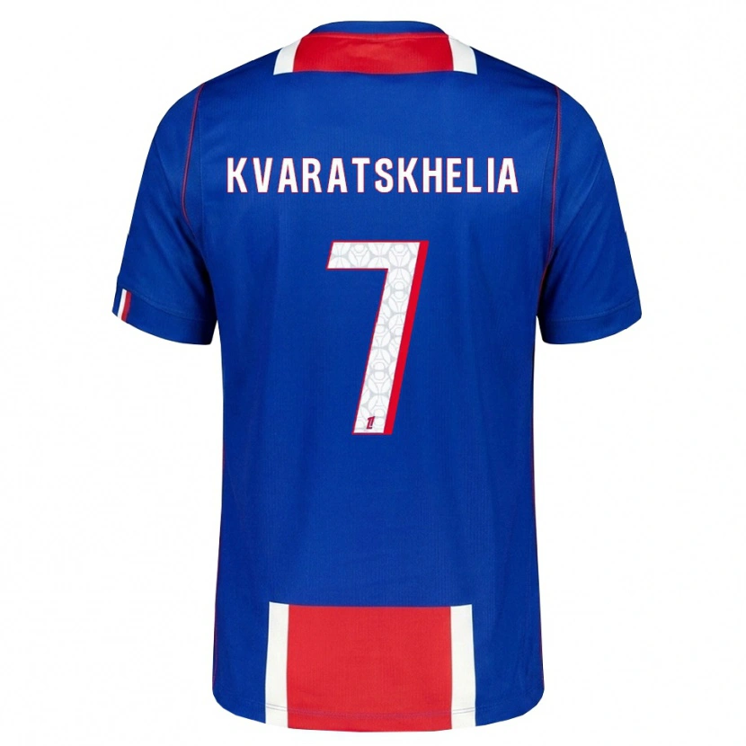 Danxen Hombre Camiseta Khvicha Kvaratskhelia #7 Rojo Blanco Azul 1ª Equipación 2026/27 La Camisa