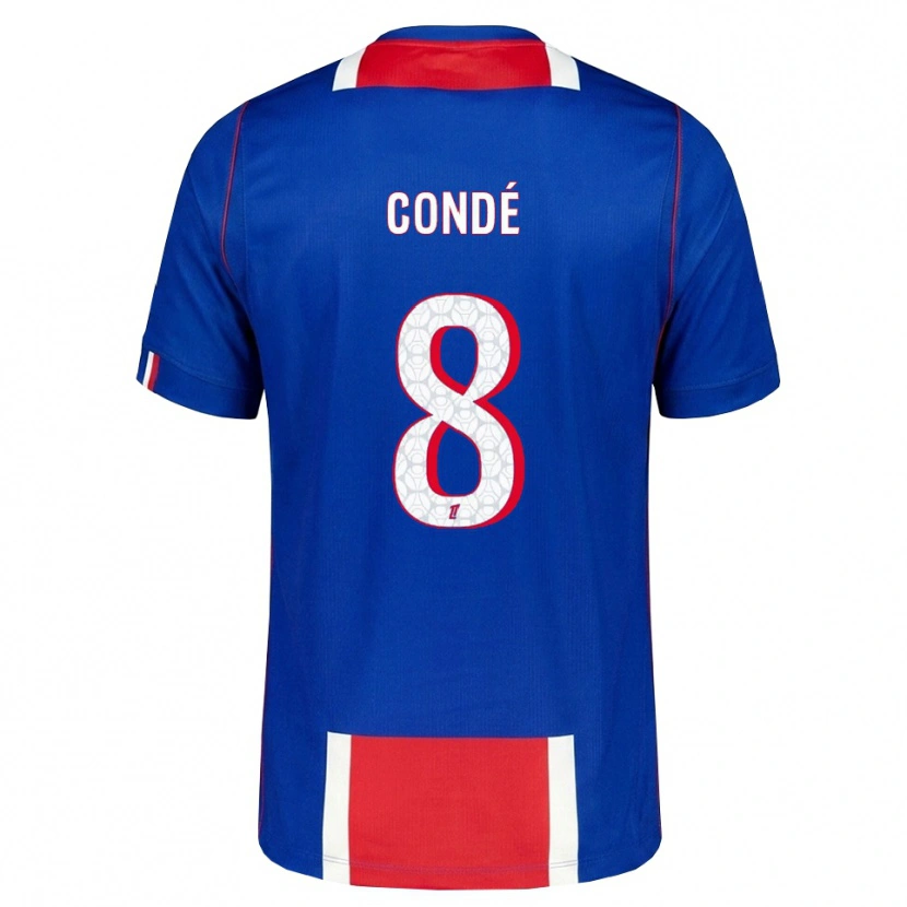 Danxen Hombre Camiseta Alkaly Condé #8 Rojo Blanco Azul 1ª Equipación 2026/27 La Camisa