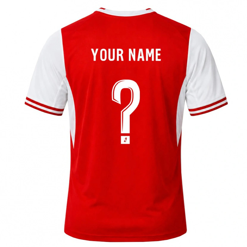 Danxen Hombre Camiseta Su Nombre #0 Rojo Blanco 1ª Equipación 2026/27 La Camisa