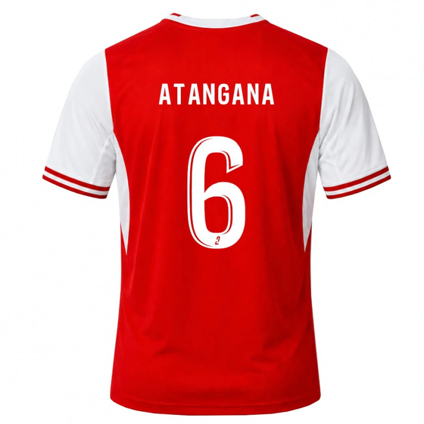 Danxen Hombre Camiseta Valentin Atangana Edoa #6 Rojo Blanco 1ª Equipación 2026/27 La Camisa