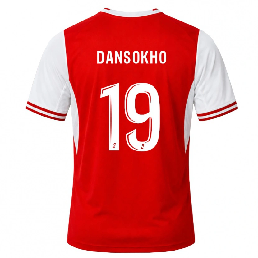 Danxen Hombre Camiseta Ansoumana Dansokho #19 Rojo Blanco 1ª Equipación 2026/27 La Camisa