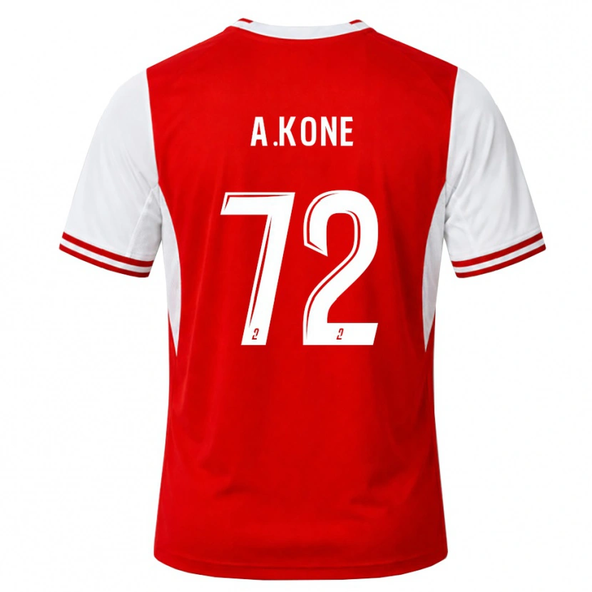 Danxen Hombre Camiseta Amadou Koné #72 Rojo Blanco 1ª Equipación 2026/27 La Camisa