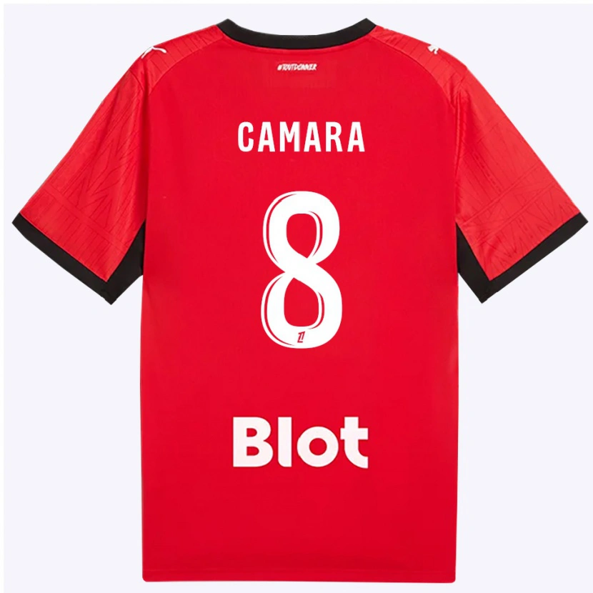 Danxen Hombre Camiseta Yaya Camara #8 Rojo Negro Blanco 1ª Equipación 2026/27 La Camisa