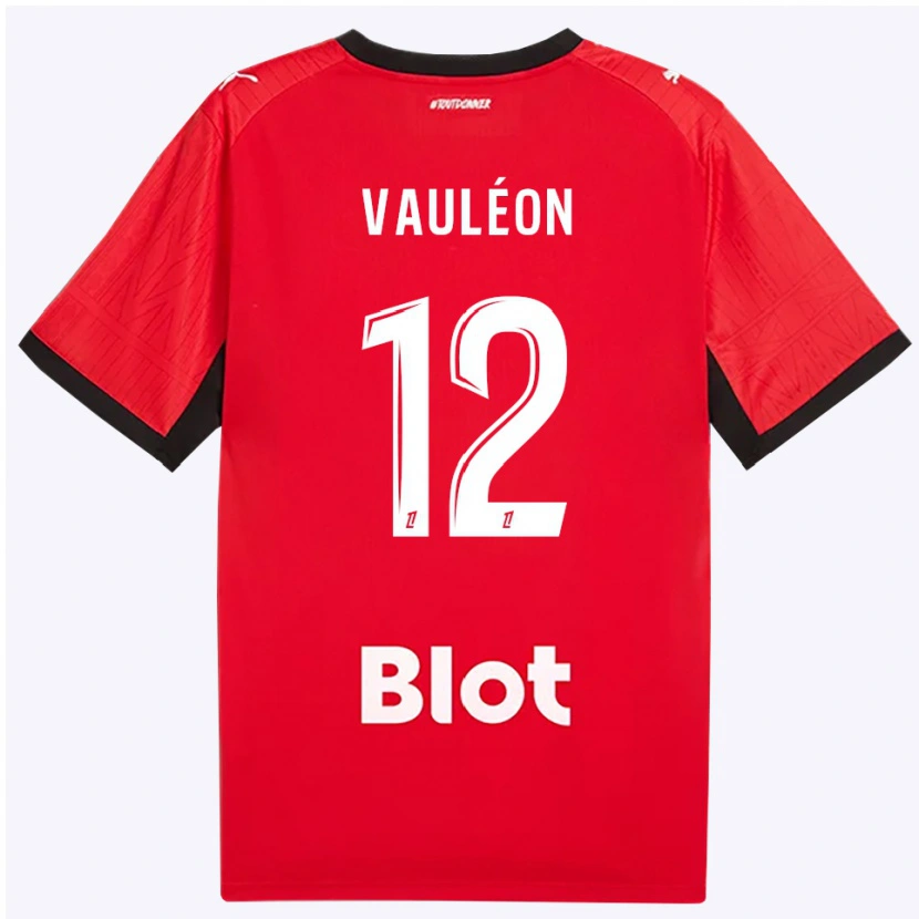 Danxen Hombre Camiseta Antoine Vauléon #12 Rojo Negro Blanco 1ª Equipación 2026/27 La Camisa