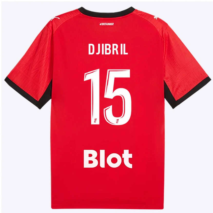 Danxen Hombre Camiseta Djibril Diallo #15 Rojo Negro Blanco 1ª Equipación 2026/27 La Camisa