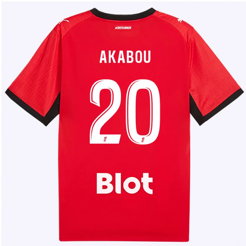 Danxen Hombre Camiseta Ayoub Akabou #20 Rojo Negro Blanco 1ª Equipación 2026/27 La Camisa