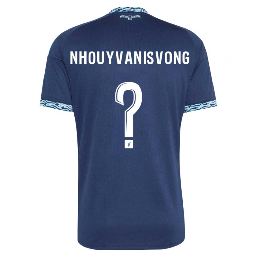 Danxen Hombre Camiseta Andy Nhouyvanisvong #0 Azul Acero Blanco 1ª Equipación 2026/27 La Camisa