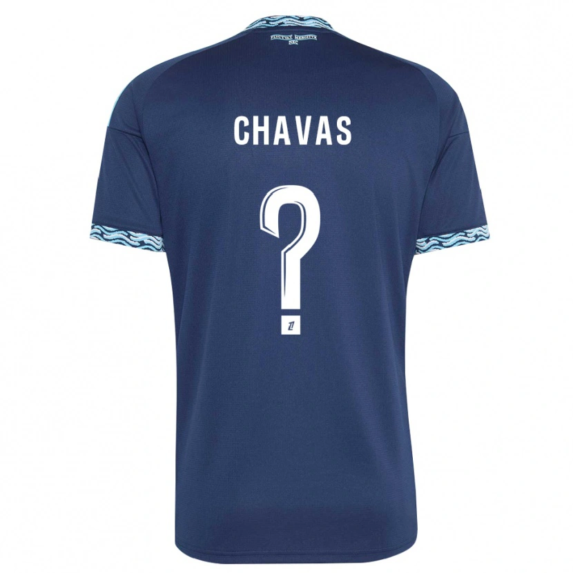 Danxen Hombre Camiseta Mylène Chavas #0 Azul Acero Blanco 1ª Equipación 2026/27 La Camisa