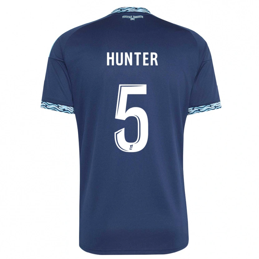 Danxen Hombre Camiseta Sarah Hunter #5 Azul Acero Blanco 1ª Equipación 2026/27 La Camisa