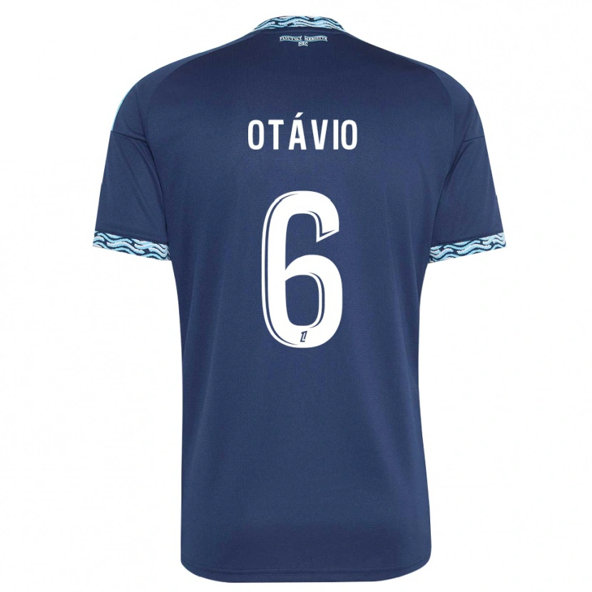 Danxen Hombre Camiseta Otávio Ataíde Da Silva #6 Azul Acero Blanco 1ª Equipación 2026/27 La Camisa