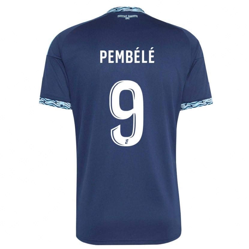 Danxen Hombre Camiseta Andy Pembélé #9 Azul Acero Blanco 1ª Equipación 2026/27 La Camisa