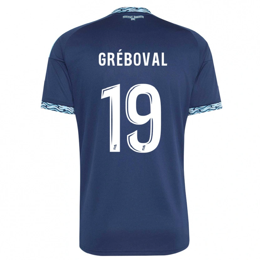 Danxen Hombre Camiseta Théa Gréboval #19 Azul Acero Blanco 1ª Equipación 2026/27 La Camisa