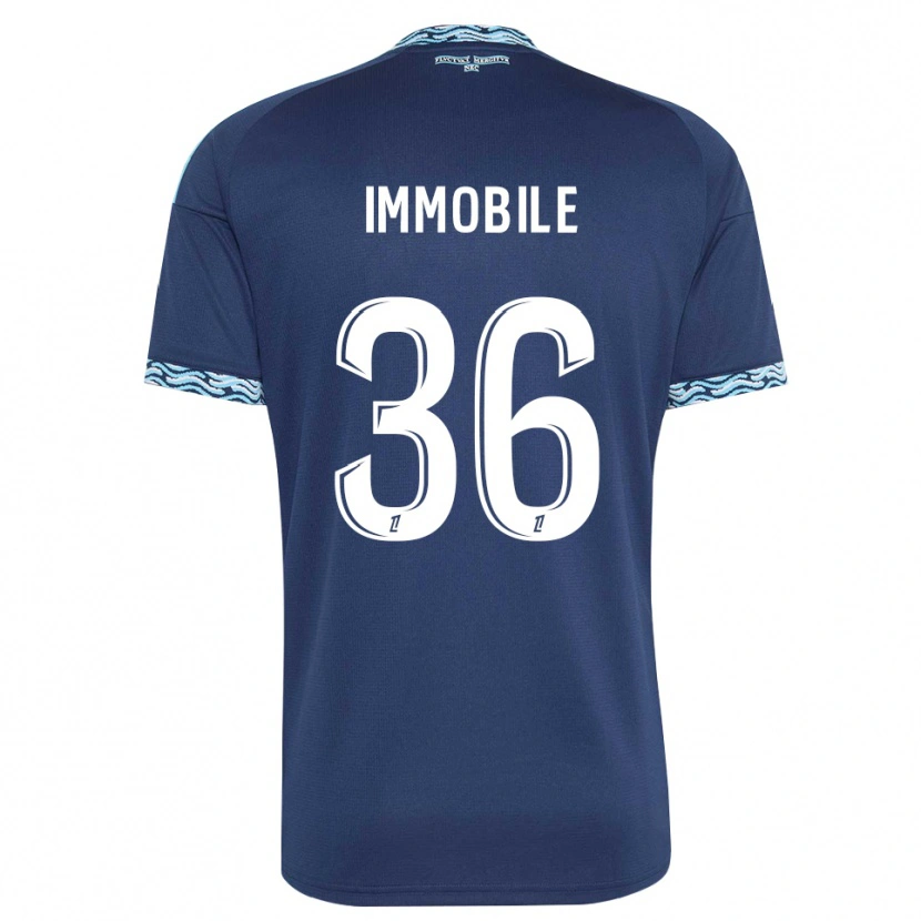 Danxen Hombre Camiseta Ciro Immobile #36 Azul Acero Blanco 1ª Equipación 2026/27 La Camisa