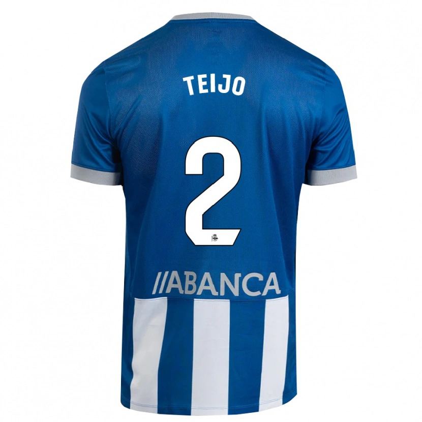 Danxen Hombre Camiseta Quique Teijo #2 Azul Gris Blanco 1ª Equipación 2026/27 La Camisa