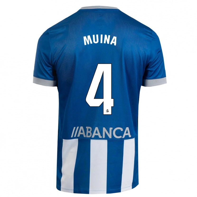Danxen Hombre Camiseta Henar Muiña #4 Azul Gris Blanco 1ª Equipación 2026/27 La Camisa